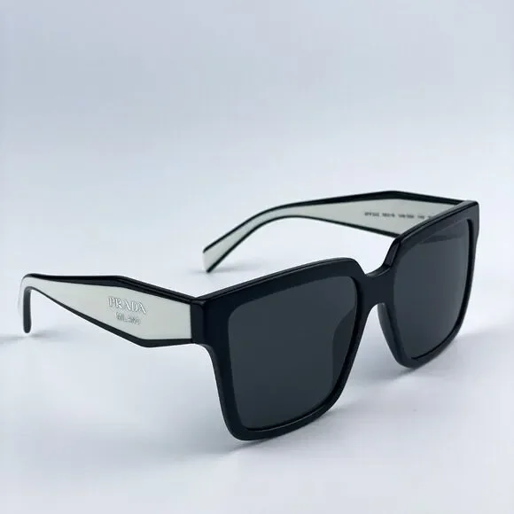 NEW Prada PR24ZS 1AB5S0 Black Dark Grey Square Oversized Women Sunglasses - Picture 9 of 16